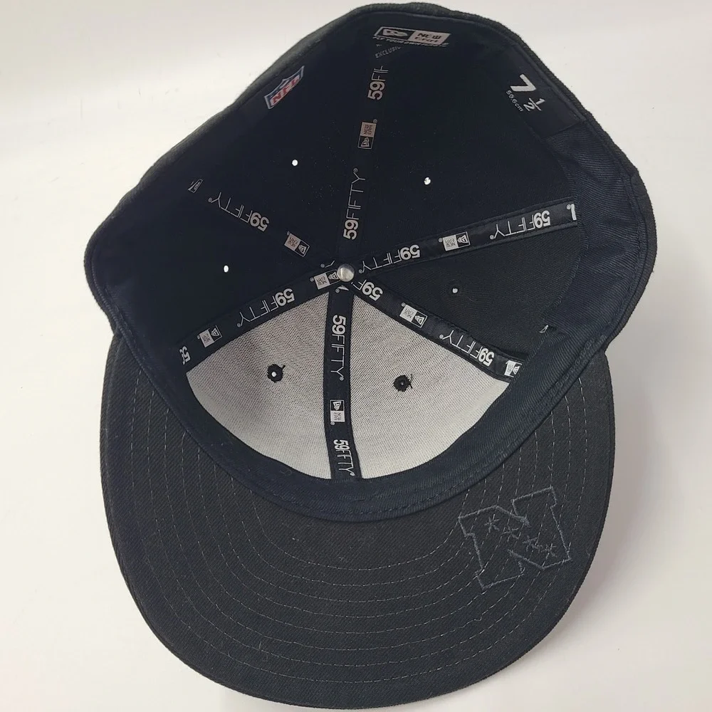 Green Bay Packers Hat Fitted 7 1/2 New Era 59Fifty Black‎ White NFL Football Men